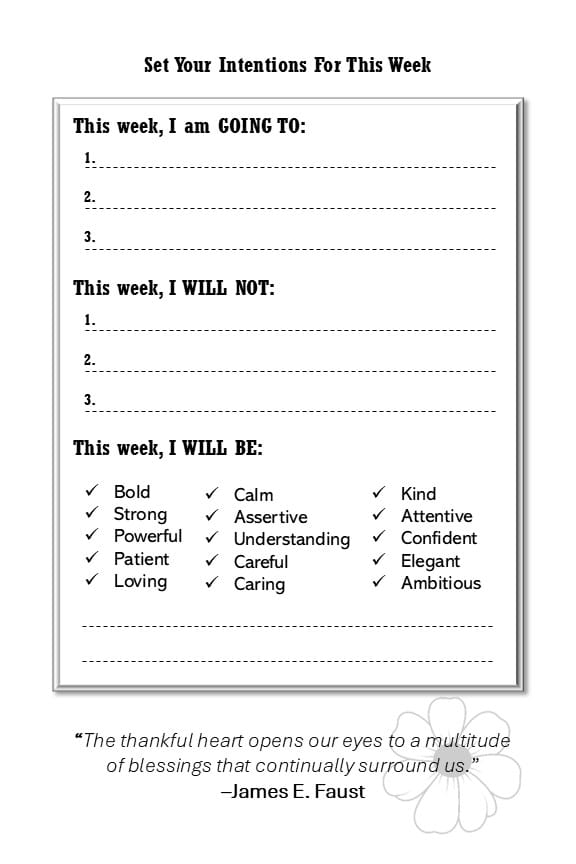 gratitude journal for women - sample page 2