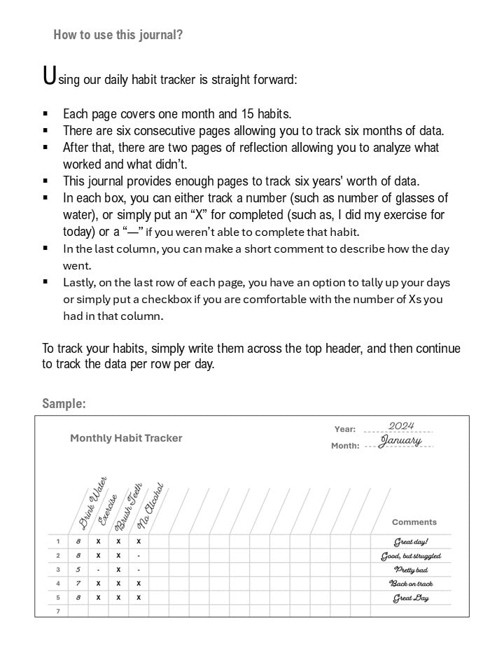 habit tracker monthly journal sample page 4