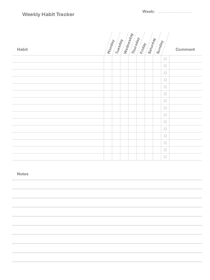 habit tracker weekly journal sample page 1