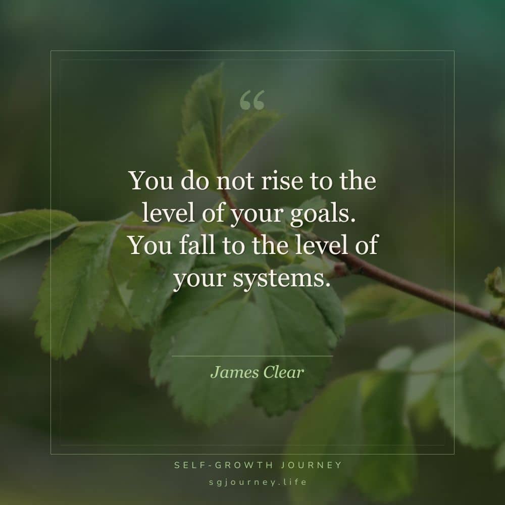 You do not rise to the level of your goals. You fall to the level of your systems.